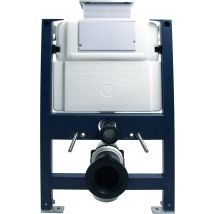 Bernstein - Bâti-support Wc Encastré Reglable, Panneau Fixation Toilettes Suspendus / Mural + Platine De Chasse Satinée - 50x79x16,5-20cm - G3005a - 