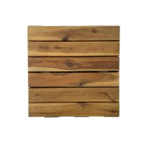 Dalle En Bois Acacia Huilé Snap & Go (lot De 4) - Chêne Moyen 30 X 30 Cm - Bricoman