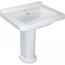 Lavabo 68cm Céramique Traditionnelle Sanindusa Vintage Blanc (compatible Avec La Colonne Vintage Non Incluse) - Tecnomat