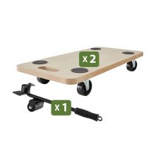 Pack And Move - Kit Levier Soulève Meubles - 2 Chariot Roulettes 150 Kg - Lève Porte 100 Kg - Pour Meubles Lourds - Déplacer Meubles Et Portes - 