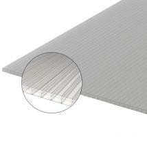 Plaque Polycarbonate Alvéolaire 16mm - Coloris - Clair, Epaisseur - 16 Mm, Largeur - 98 Cm, Longueur - 2 M - Bricoman