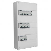 Tableau Électrique Siemens Pré-équipé 3 Rangées, 13 Disjoncteurs (10a À 32a), 4 Interrupteurs Différentiels 30ma, Ip30, Ik05, 475x250x97 Mm - Tecnomat