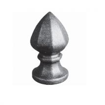 Ornement Estampé À Facettes - Largeur 50mm Hauteur 90mm Base De Ø50mm - Fer Forgé - À Souder - Bricoman