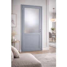 Bloc Porte Athena Ral7035 Vitrée H204 X L73 Poussant Droite Cotes Tableau Gd Menuiseries - Bricoman