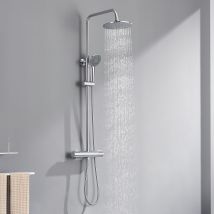 Colonne De Douche Thermostatique Chromé Ensemble Douche Avec Douchette À Mains 3 Jets D'Eau Système Douche Thermostatique Hauteur Réglable,eu Modèle -