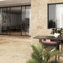 Carrelage Sol Extérieur Effet Travertin Tivoli Beige R11 40x60 Cm - Réflex Boutique - Bricoman