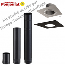 Kit Raccordement Intérieur Conduit Émaillé Avec Plaque Finition Pour Poêles À Granulés - Poujoulat - Diamètre 100 Mm - Bricoman