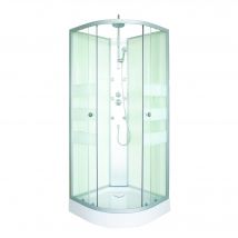 Ondee Zen - Cabine De Douche Hydromassante Amelia - Porte Coulissante - Blanc - 1/4 C - 80cm - Bricoman