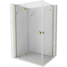 Mexen Mist-h L Duo Cabine De Douche Pivotante 75 X 70 Cm, Transparent, Or - 8a5l-075l-070p-50-00 - Bricoman