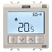 Thermostat Connecté Chorusmart Beige Satiné Avec Mesure De La Température Et De L’humidité Et Technologie Zigbee - Gewiss - Gw13709 - Bricoman