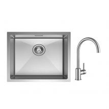 Cecipa Max Évier De Cuisine 1 Bac Brossé Évier Inox 50*44cm + Mitigeur De Cuisine En Inox Brossé - Bricoman