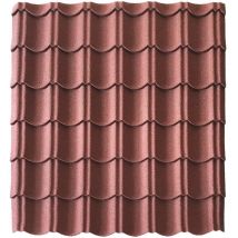 Panneau Tuile Facile 1030x950mm Acier Galvanisé Granulé Minéral - Brun Rouge Mat - Lg 950mm, Lg 1030mm - Bricoman