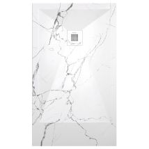 Receveur De Douche Marbre Blanc , Finition Lisse Stone 3d, Grille De Couleur - 150 X 90 Cm - Tecnomat