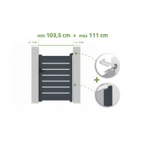 Portillon Ajustable En Largeur 1m Vogel H.140cm Alu Gris - Bricoman