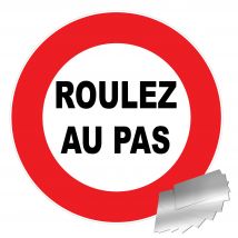 Panneau Roulez Au Pas - Alu Ø450mm - 4010489 - Bricoman