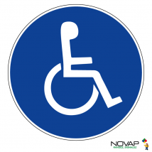 Panneau Handicapés (logo) - Rigide Ø80mm - 4021799 - Bricoman
