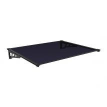 Pensilina Porta In Alluminio 150 X 90 Cm Inclinato Nero - Kepler - Bricoman