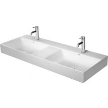 Duravit Durasquare Lavabo Double, Meuble Lavabo Double 120x47cm, Sans Trou Pour Robinet, Sans Trop-plein, Avec Banc Trou Pour Robinet, 2353120070, - 