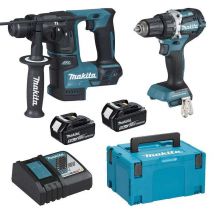 Combopack 2 Outils 18v Li-ion (2x5,0 Ah) (ddf484 + Dhr171) - Makita Dlx2271tj - Bricoman