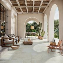 Carrelage Sol Effet Pierre Travertin Noci Blanc Multi-format - Réflex Boutique - Bricoman