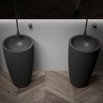 Bernstein - Vasque Totem Twz316 En Fonte Minérale - 50x50x90cm - Noir Mat - Bricoman