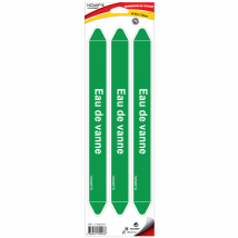Planche De 3 Marqueurs De Tuyauterie 355 X 37 Mm Pour Ø 50 À 70 Mm - Eau De Vanne - 4705088 - Bricoman