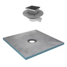 Receveur De Douche À Carreler 90x90 Cm Avec Bondes À Sortie Horizontale - Grille Inox - Bricoman