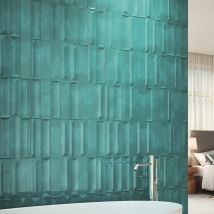 Carrelage Refraction Aqua 7.5x30 Cm Effet Zellige 3d Relief - Bricoman