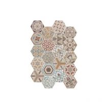 Carrelage Sol / Mur Hexagonal Patchwork Motif Coloré 17,5x20 Cm Hexatile Harmony Colours - Bricoman