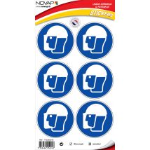 Planche De 6 Pictogrammes Ø 80mm - Casque Et Visière Obligatoire - 4240244 - Bricoman