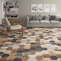 Carrelage Sol Hexagonal Lublin Mix 22*25 Cm - Réflex Boutique - Bricoman