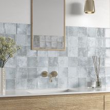 Carrelage Premium Nissel Grey 12x12 Cm Brillant – Design Rustique Et Industriel Pour Murs Intérieurs - Tecnomat