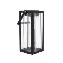 Xanlite - Lanterne Solaire Nomade 26cm Ip44 - Verre Ciselé & Métal - Noir - Solarvc - Bricoman