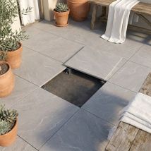 Dalle Sur Plots Ardesia Grey 60x60x2 Cm Effet Pierre Antidérapant R11 - Bricoman