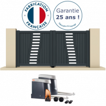 Portail Battant Électrique Aluminium H 160 X L 250 Anthracite Avec Gonds Réglables Gerl - Bricoman