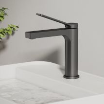 Emke Robinet Salle De Bain Anthracite, 195x173x46 Mm, Cartouche Céramique, Cuivre, Mitigeur Lavabo, Connexion 90 Mm, Robinet Pour Lavabo - Bricoman