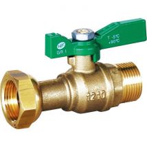 Vanne À Sphère Laiton Droite Pour Compteur Sferaco - Dn 3/4' Mâle - Ep 3/4' Femelle - Bricoman