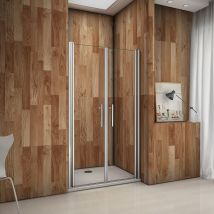 Porte De Douche Battante 110cm En Verre Anticalcaire Porte De Douche Pivotante À 180° Hauteur 197cm - Bricoman