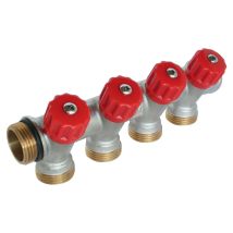 Collecteur De Distribution 4 Sorties, Portée Conique Easy Lock 3/4ek Avec Vannes - Tecnomat