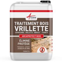 Traitement Bois Anti Vrillette Du Bois : Traitement Des Bois, Charpente, Ossature Intérieur Ou Extérieur - 5 L - Arcane Industries - Bricoman