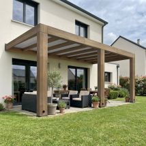 Pergola Helsinki 3 X 5,3 M Pergola En Bois De Cèdre Canopia - Bricoman