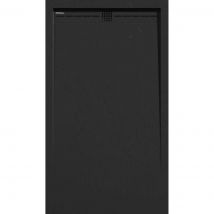 Receveur De Douche 70x200 Cm Extra Plat Arco En Résine Surface Ardoisée Noir Grille Noire - Bricoman
