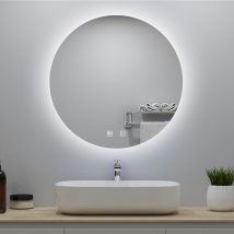 Miroir Lumineux Rond 70x70cm Avec Anti-buée + 3 Couleurs + Dimmable, Mural Miroir Salle De Bain - Bricoman