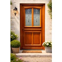 Porte D'Entrée Bois Vitrée Vauban, H200 X L90 Cm Côte Tableau P.droit Gd Menuiseries - Bricoman