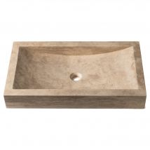 Vasque À Poser Rectangulaire Travertin Beige 70x40x10 Cm - Ro'ma Nature - Bricoman