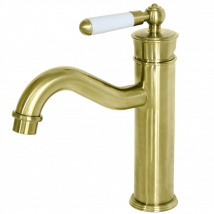 Leeds Mitigeur Lavabo Rétro Bas Or Brossé - Bricoman