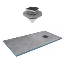 Receveur De Douche À Carreler 160x90 Cm Avec Bondes À Sortie Verticale - Grille Inox - Bricoman