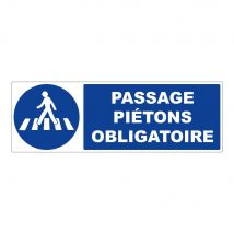 Panneau Passage Piétons Obligatoire - Rigide 450x150mm - 4061566 - Bricoman