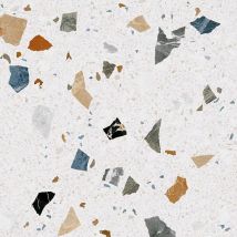 Carrelage Aspect Terrazzo Straci Blanc Poli 79.5x79.5 Cm - Bricoman