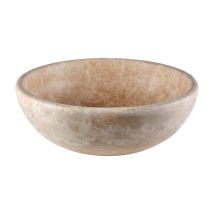 Vasque À Poser Ronde Bol Travertin Beige 42x15 Cm - Ro'ma Nature - Bricoman